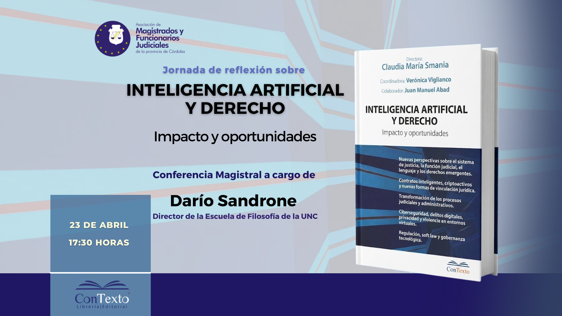 Asociación de Magistrados y Funcionarios Judiciales de la Provincia de Córdoba | Jornada sobre «Inteligencia Artificial y Derecho»